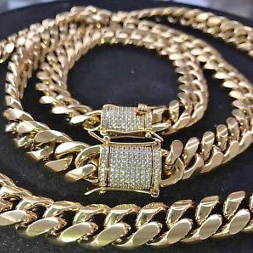 Men’s 10mm 30 inch Cuban Linked Chain&Bracelet